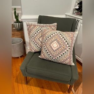 Two Surya Woven Decorative Pillow Shams